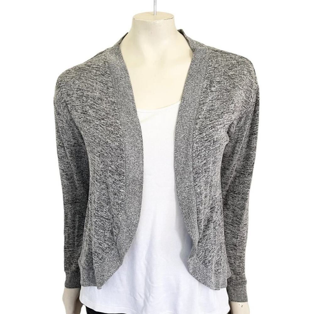 H&M Open Front Lightweight Cardigan Sweater in Marbled Gray SZ S